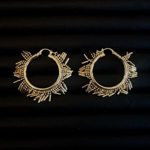 Women’s Gold Plated Vintage Boho Round Tassel Earrings Statement Fringe Jewelry